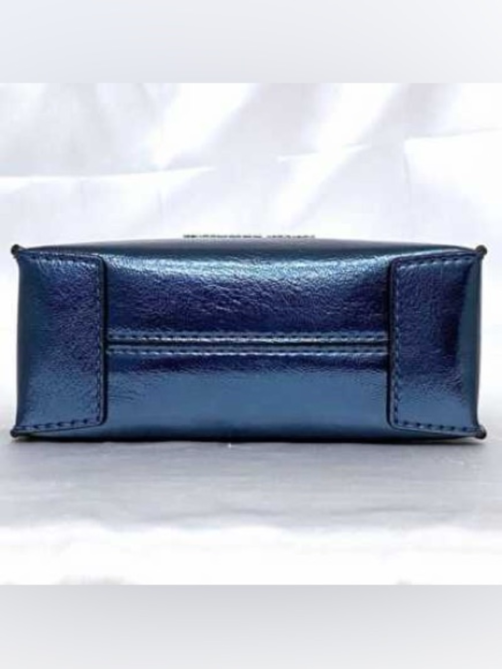 Michael Kors XS Mercer Metallic Navy Blue leather Mini Satchel crossbody NWOT - Picture 10 of 16